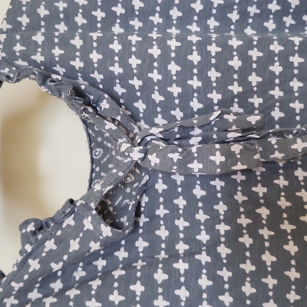 LOFT Blue Ruffle Blouse - Picture 4 of 5